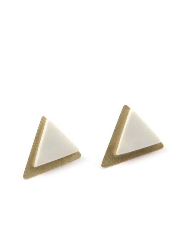 pendientes triángulo blanco