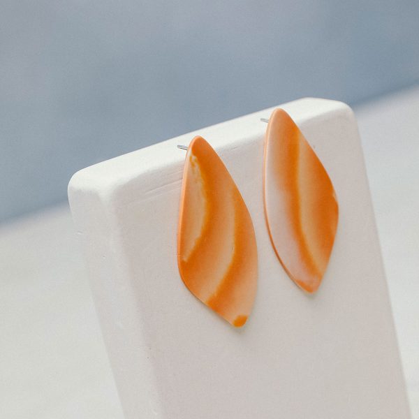 pendientes porcelana naranja